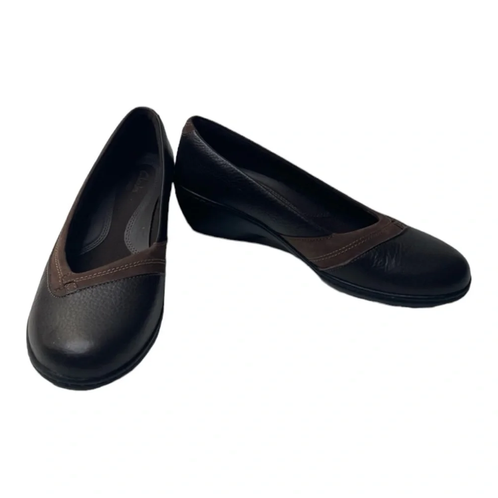 Clark’s Bendables Women’s Leather Wedge Slip On Shoes